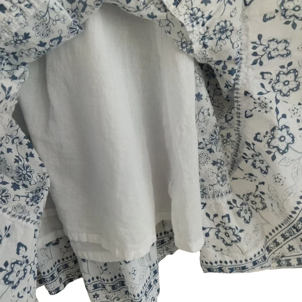 Ellos Plus Size Cotton Floral Long Skirt New Without Tags Size 14W Elastic Waist - Picture 4 of 7